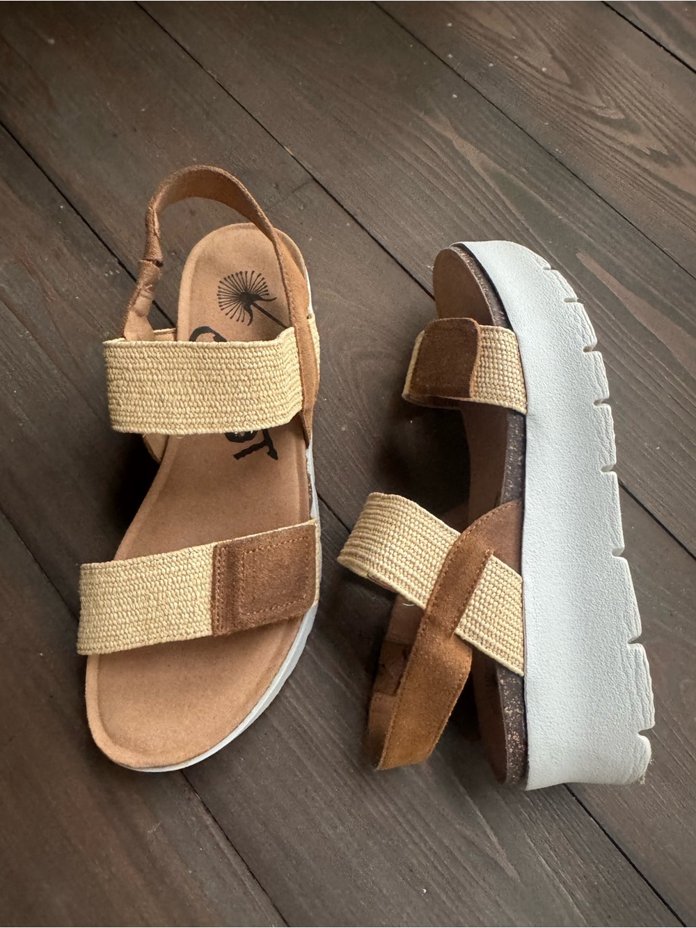 OTBT Nova Platform Wedge Slingback Natural Fiber Sandals Women’s 7.5 Tan EUC - Picture 15 of 16